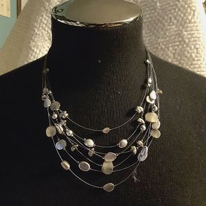 Lia sophia silver & gold multi strand necklace.